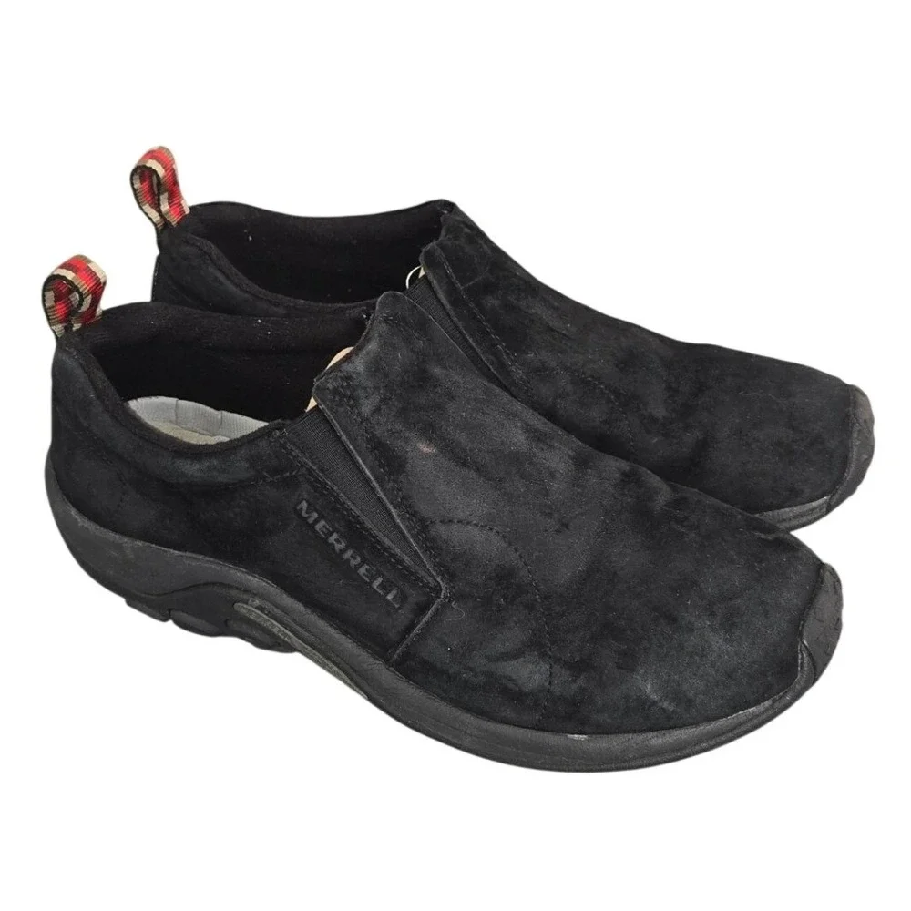 Merrell Jungle Moc Black Suede Slip On Comfort Loafers Shoes J60825 Size 11.5